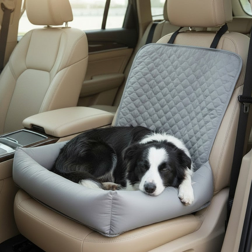 Front-Seat Dog Car Bed with Raised Sides