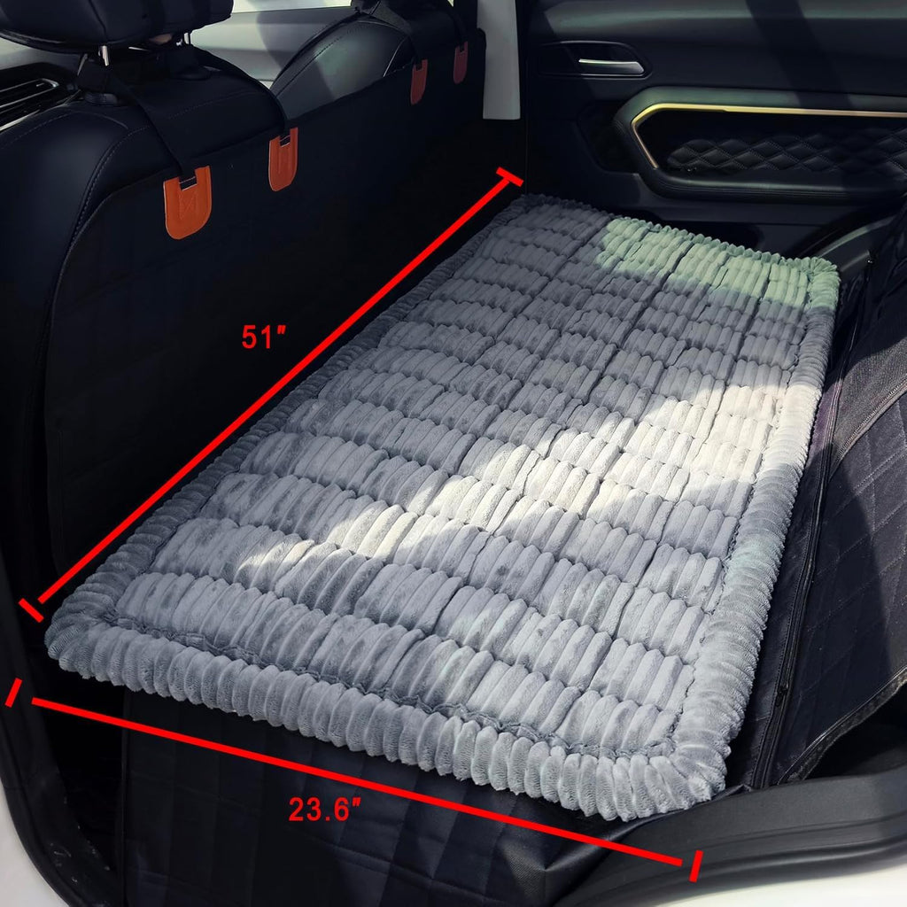 Plush Back-Seat Dog Bed Mat for Seat Extenders