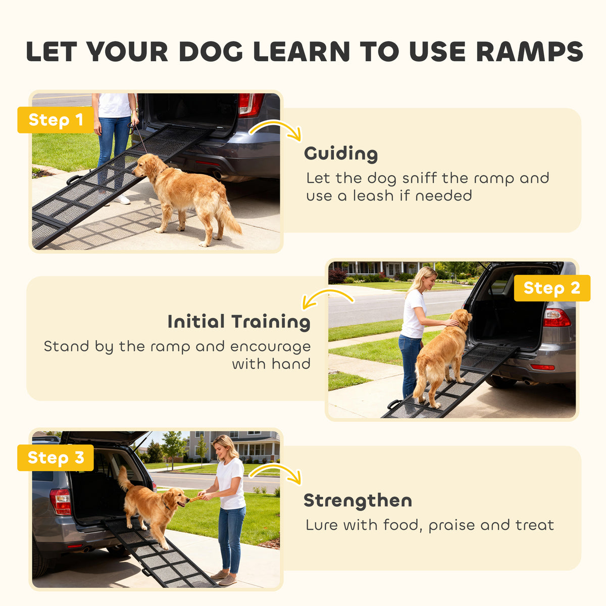 Extra-Long Wide Folding Dog Ramp, 75 in