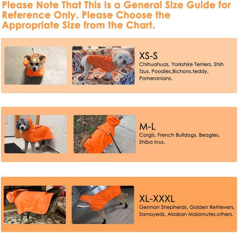 Hooded Dog Raincoat with Leash Opening