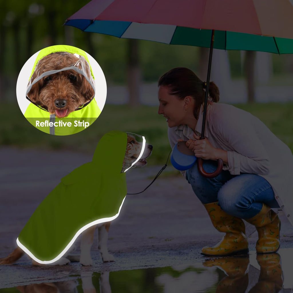 Hooded Dog Raincoat with Leash Opening