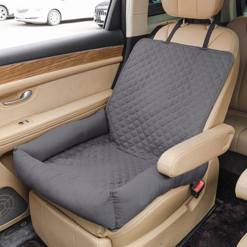 Front-Seat Dog Car Bed with Raised Sides