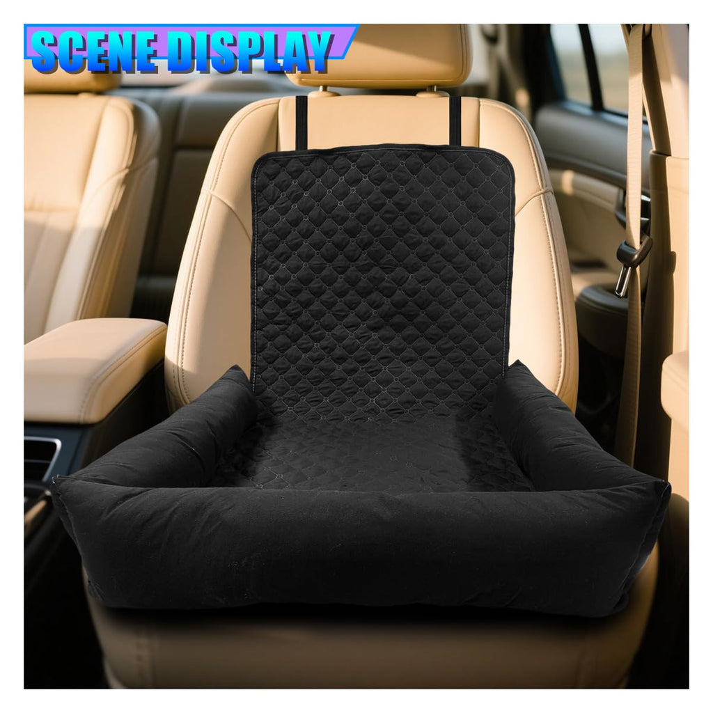 Front-Seat Dog Car Bed with Raised Sides
