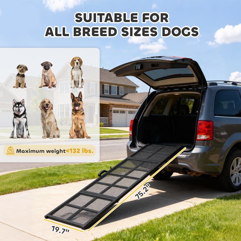 Extra-Long Wide Folding Dog Ramp, 75 in