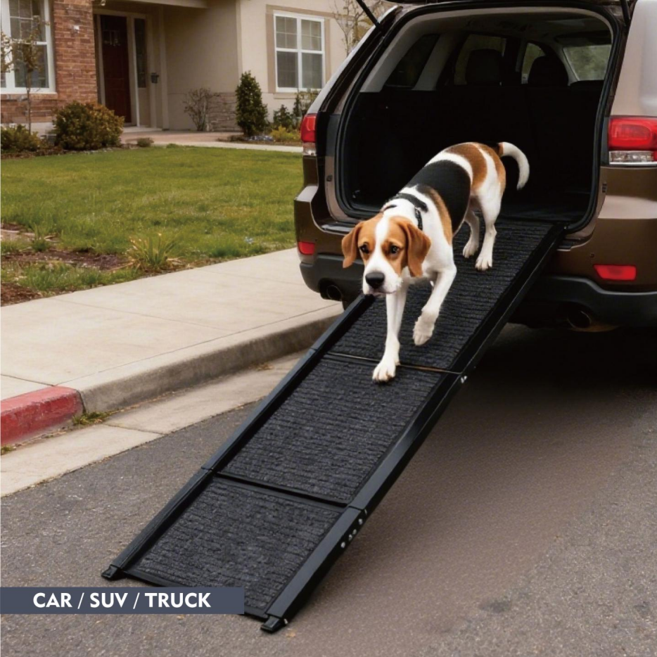 Folding Aluminum Dog Ramp for Cars & SUVs, 65 in