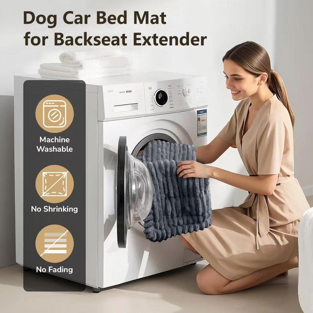 Plush Back-Seat Dog Bed Mat for Seat Extenders