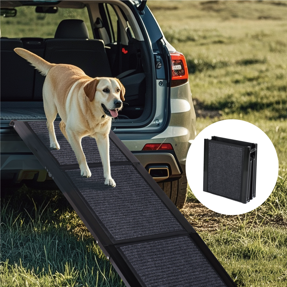 Folding Aluminum Dog Ramp for Cars & SUVs, 65 in