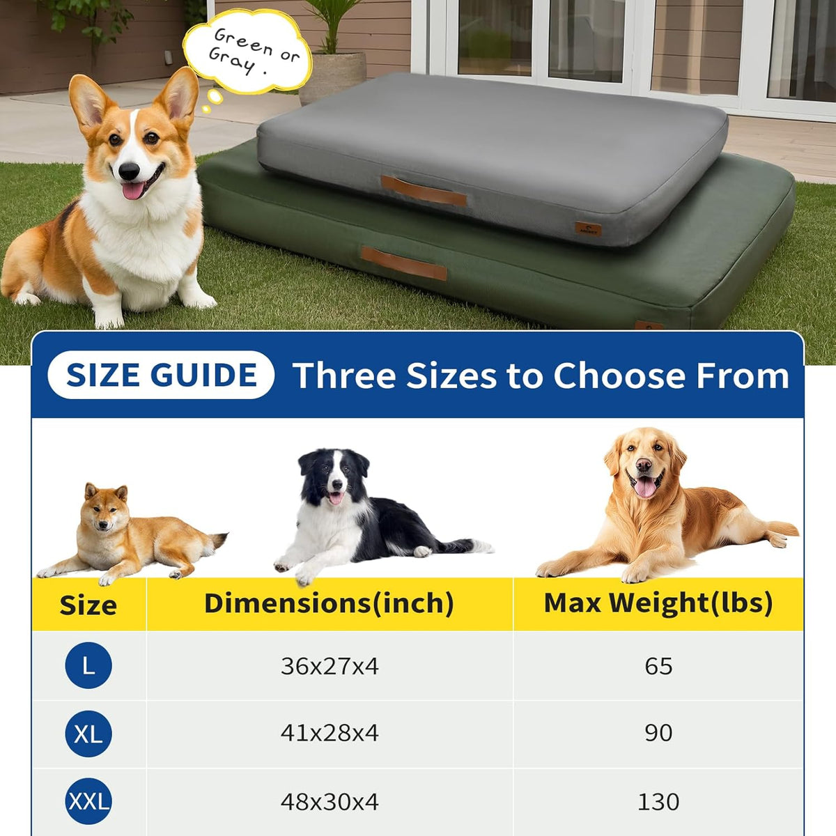 Inflatable Outdoor Dog Bed with Removable Cover