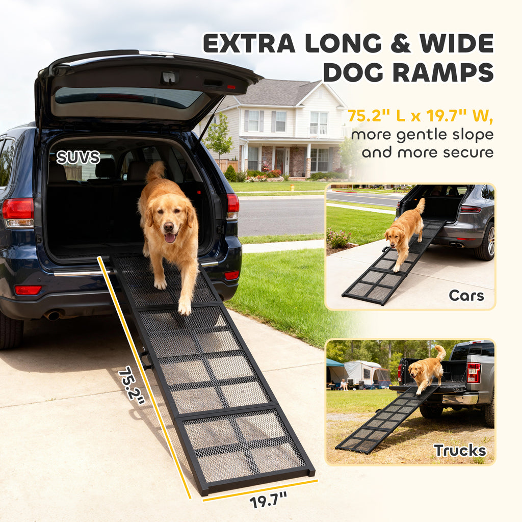 Extra-Long Wide Folding Dog Ramp, 75 in