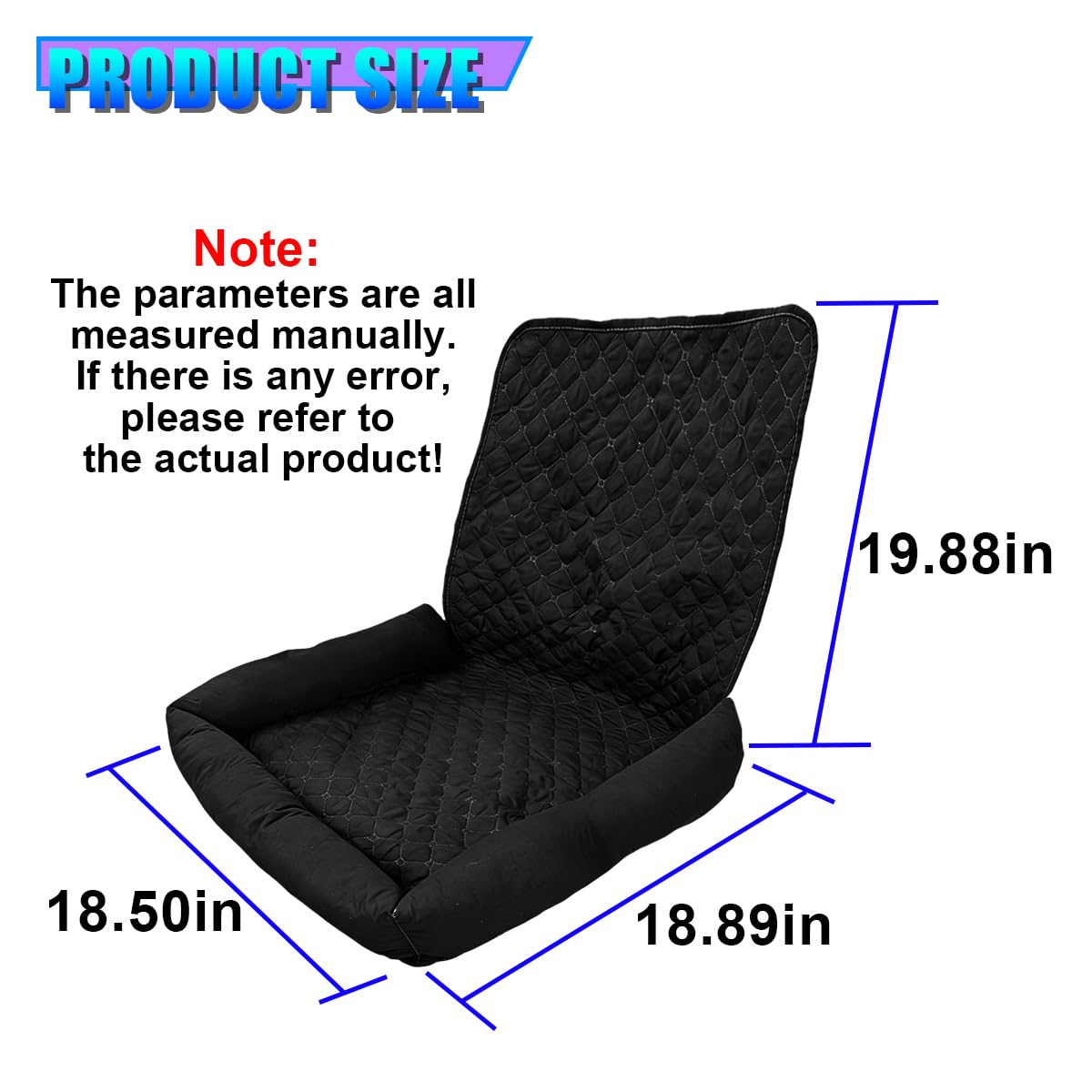 Front-Seat Dog Car Bed with Raised Sides