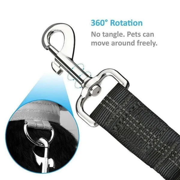 Seat-Belt Leash 2-Pack – 360-degree swivel snap hook