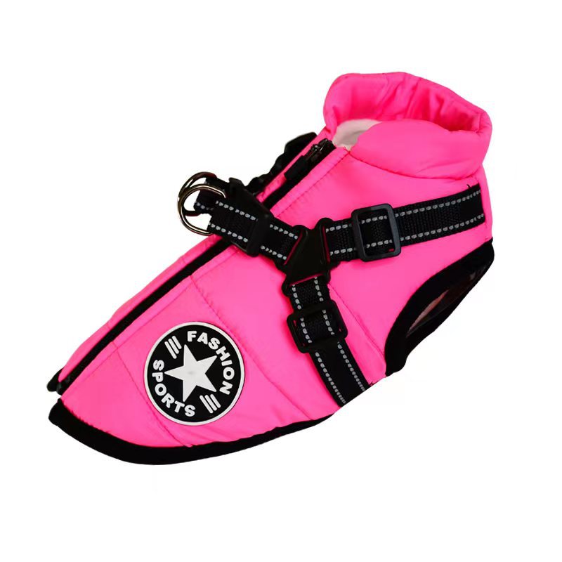 Water-Resistant Winter Dog Coat with Built-In Harness