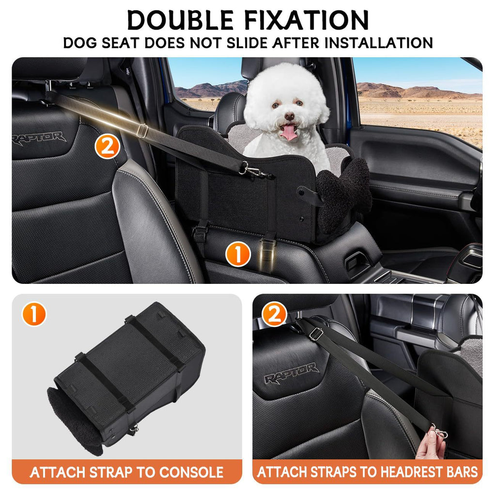 Padded Center Console Dog Seat with Pillow