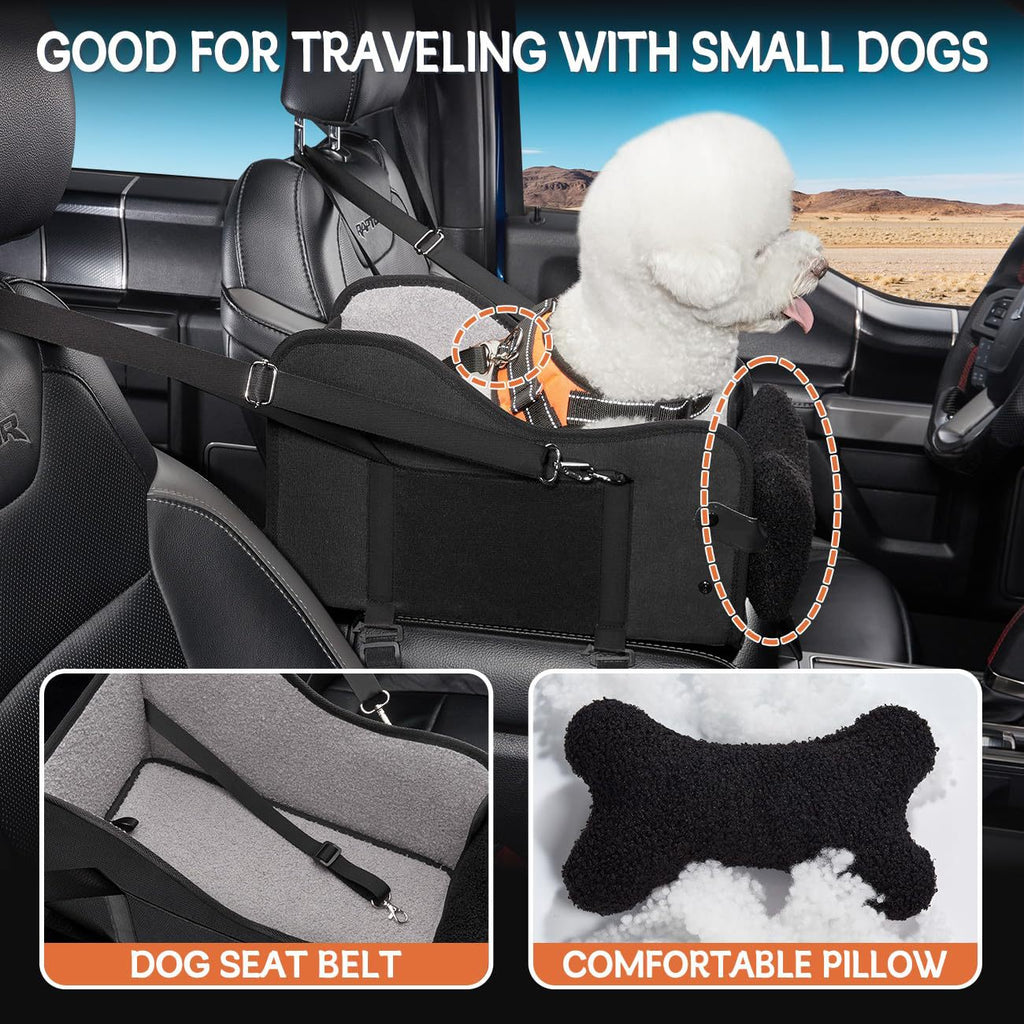 Padded Center Console Dog Seat with Pillow