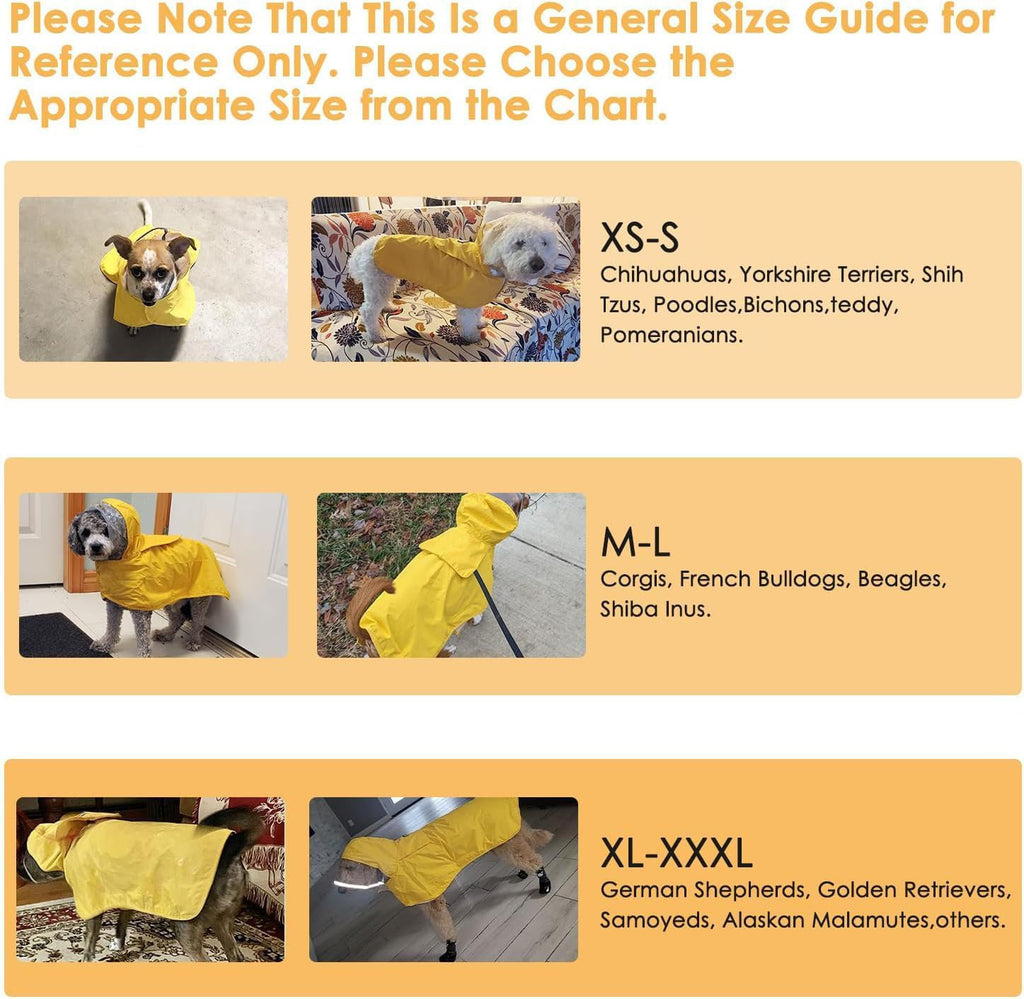 Hooded Dog Raincoat with Leash Opening