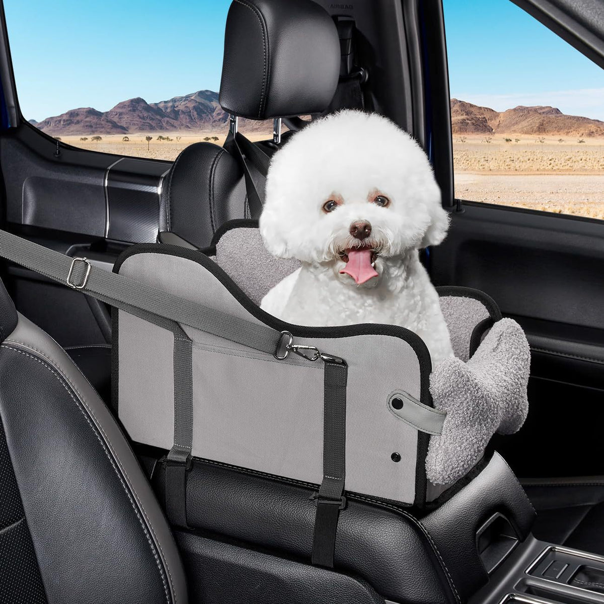 Padded Center Console Dog Seat with Pillow