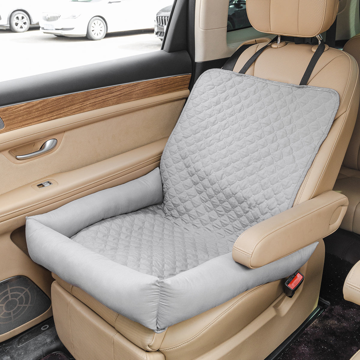 Front-Seat Dog Car Bed with Raised Sides