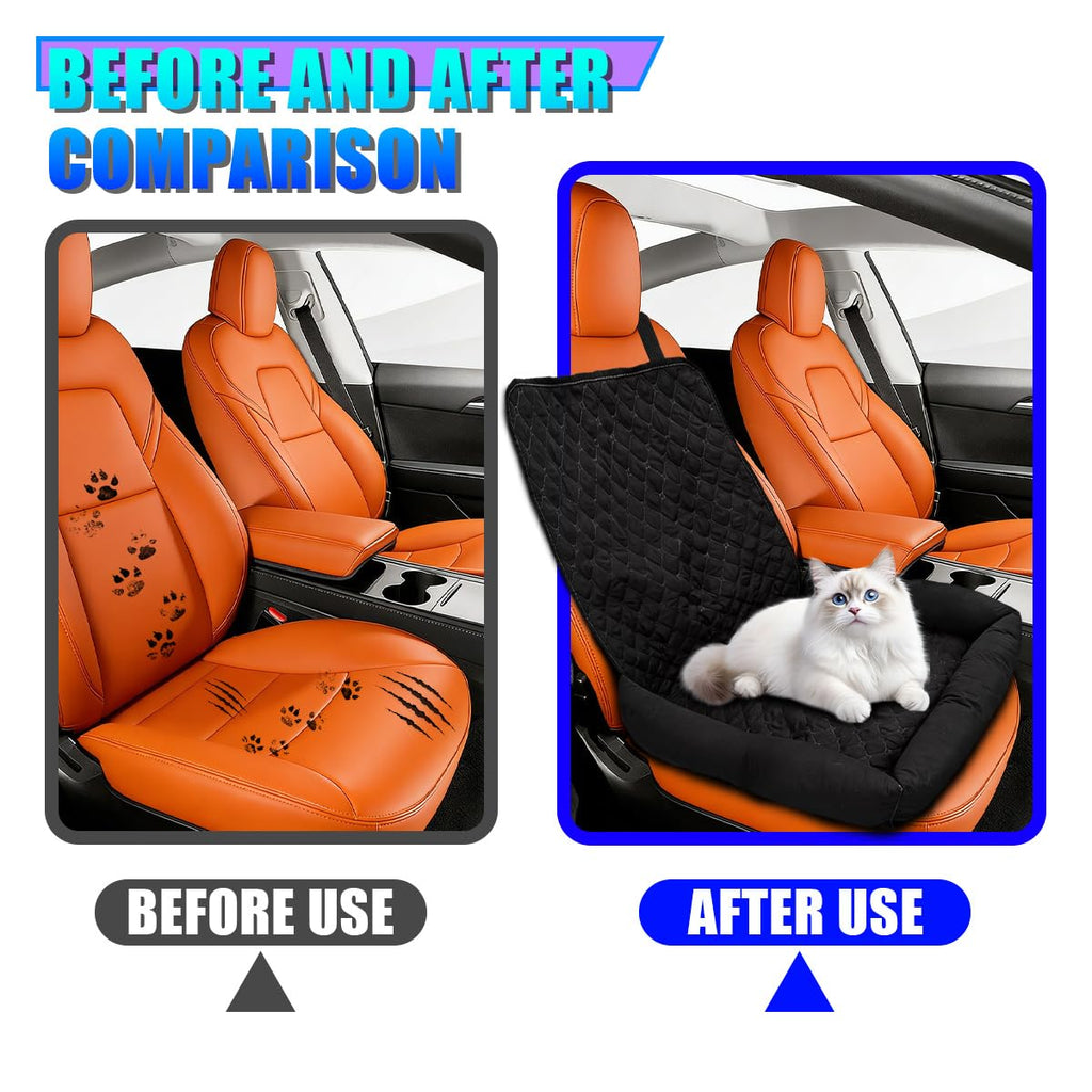 Front-Seat Dog Car Bed with Raised Sides