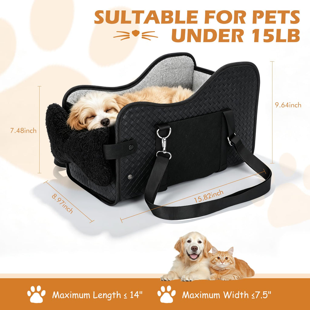 Center Console Dog Car Seat for Small Dogs