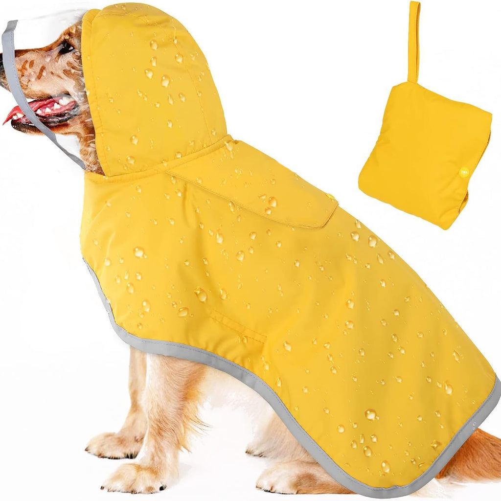 Hooded Dog Raincoat with Leash Opening