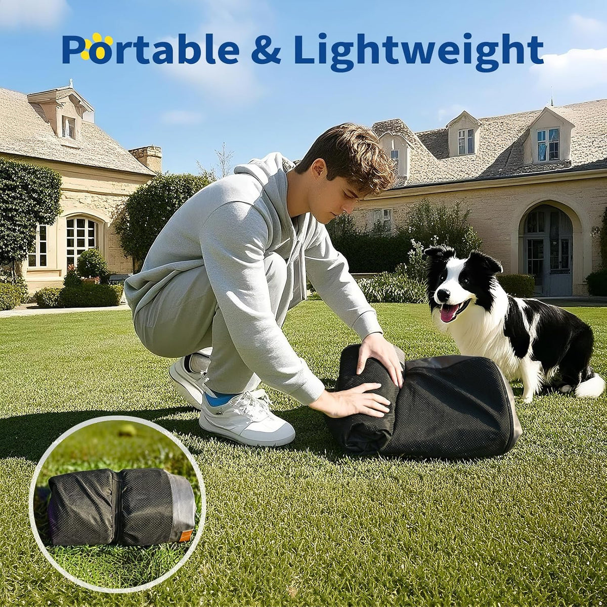 Inflatable Outdoor Dog Bed with Removable Cover