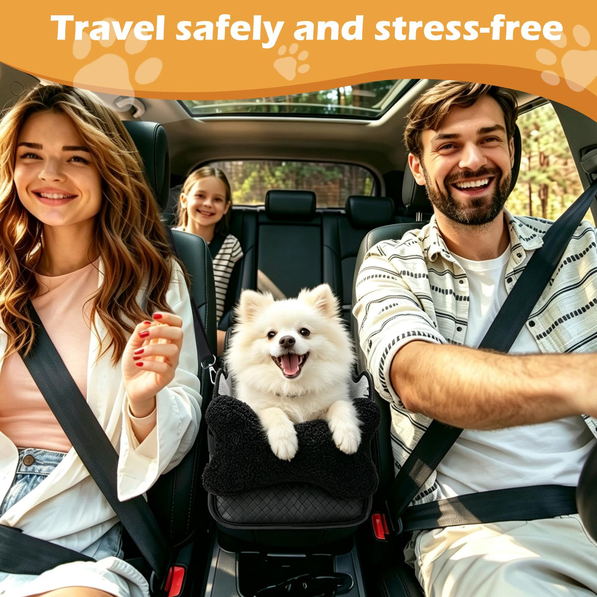 Center Console Dog Car Seat for Small Dogs